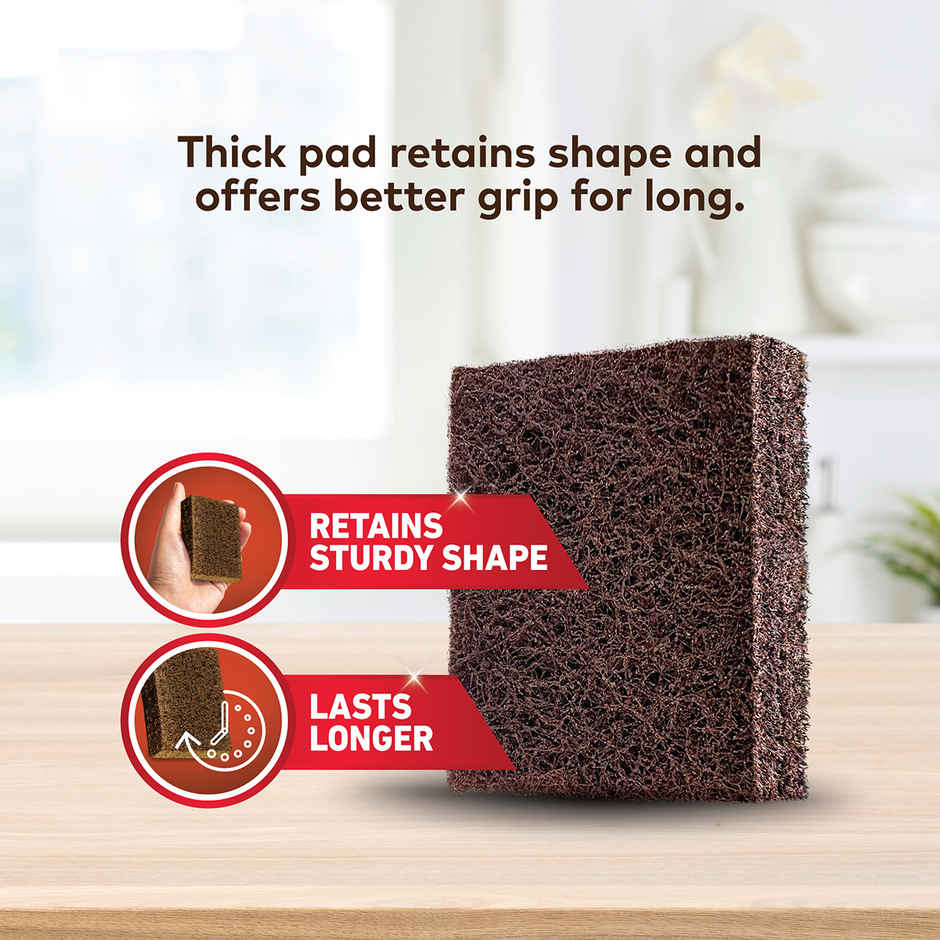 Scotch-Brite Super Strong Scrub pad for Tough Stains (Replacement to Steel Scrubber for Kitchen)