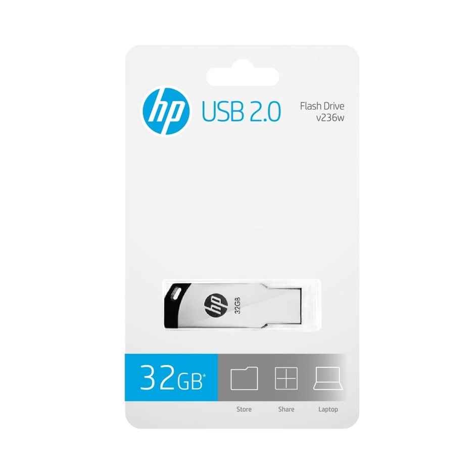 Hp V236W 32Gb USB 2.0 Pen Drive, Metal Silver