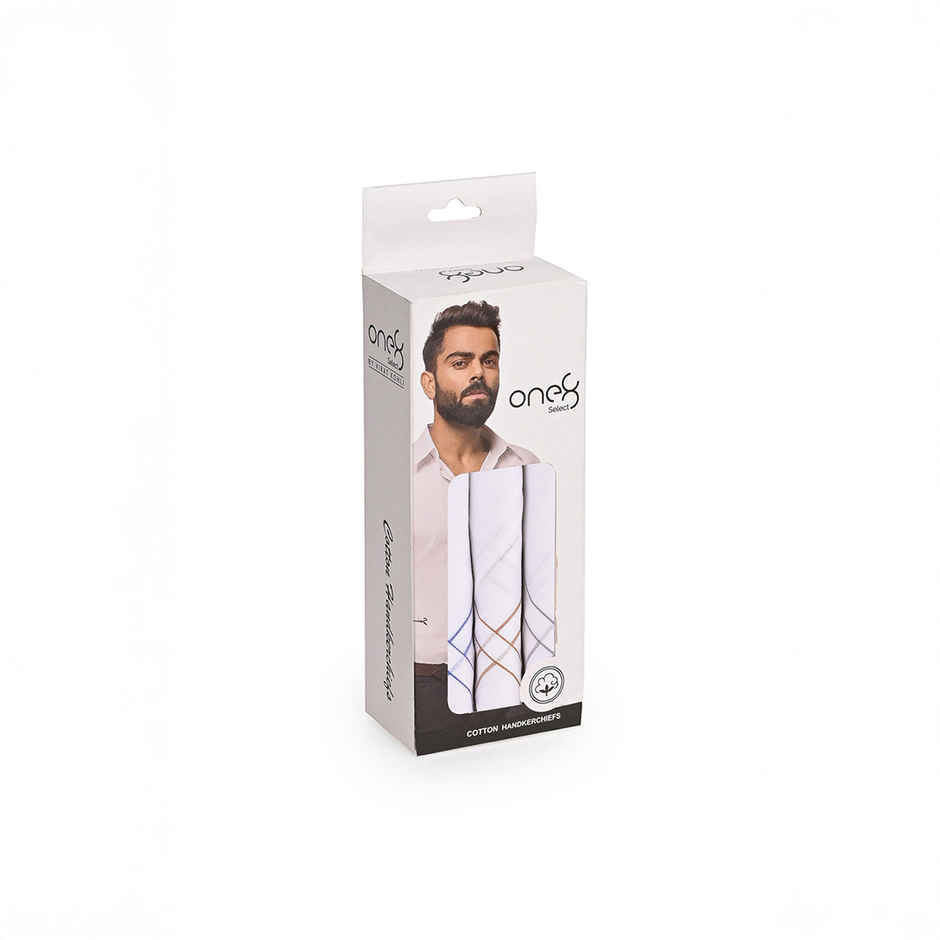 One8 Men's Solid Cotton Handkerchief | Multicolour