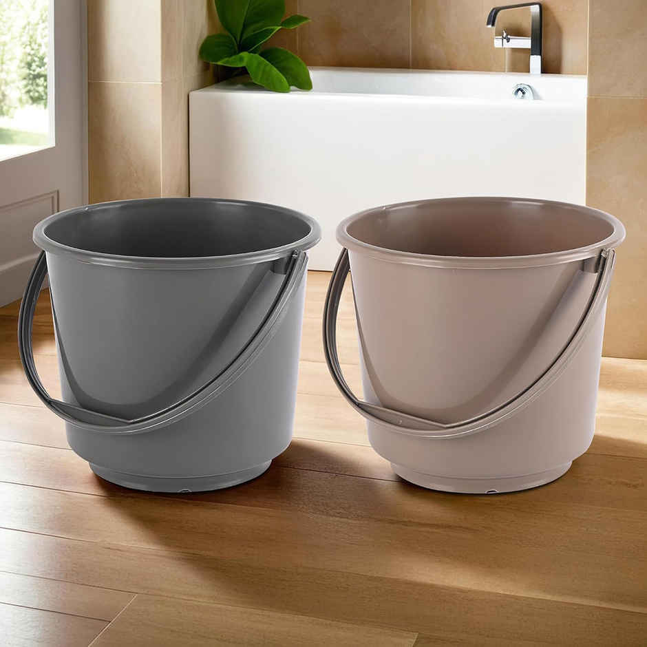 Kuber Industries 5L Plastic Plain Bucket | Pack of 2 | Assorted