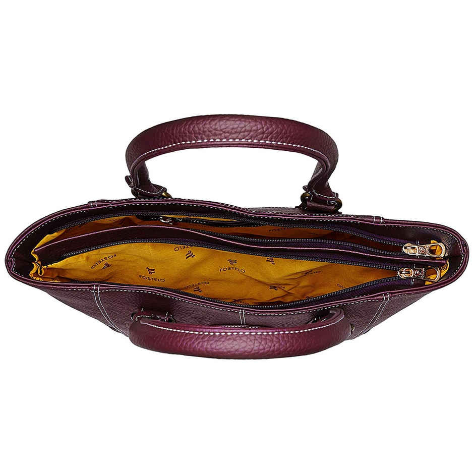 Fostelo Women's Vegan Leather Everly Handbags Shoulder Hobo Bag Ladies Purse | Maroon | Large