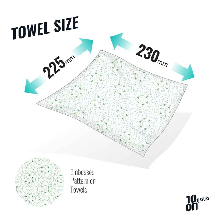 10'ON Lite Kitchen Towel Packl | 4 Rolls | 60 pulls Each