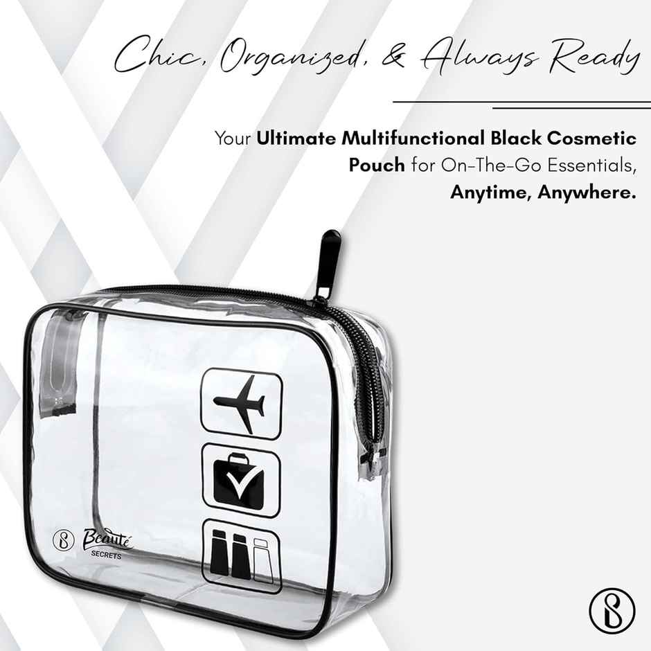 Beaute Secrets Multifunctional Travel Zippered Waterproof Pouch Clear