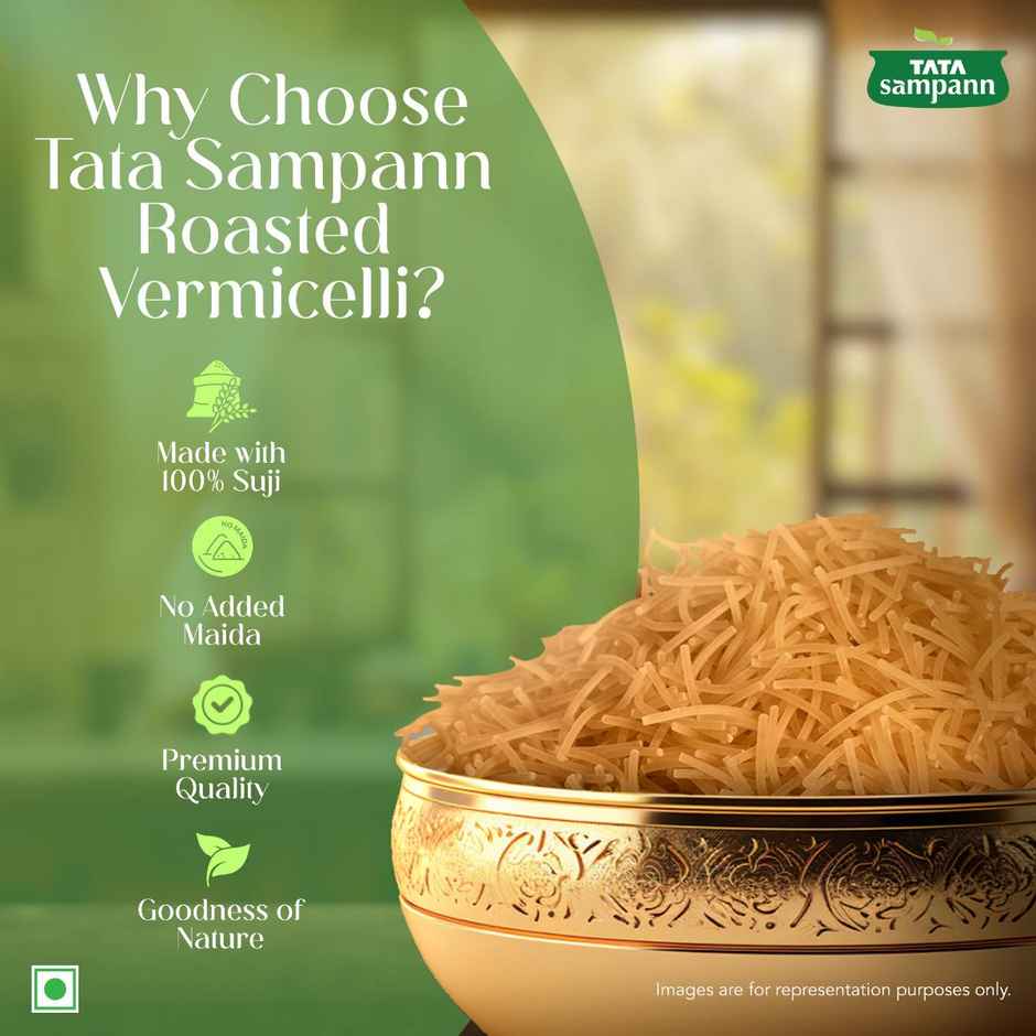 Tata Sampann Roasted Vermicelli | Protein Rich Seviyan | Made with Suji | No Added Maida