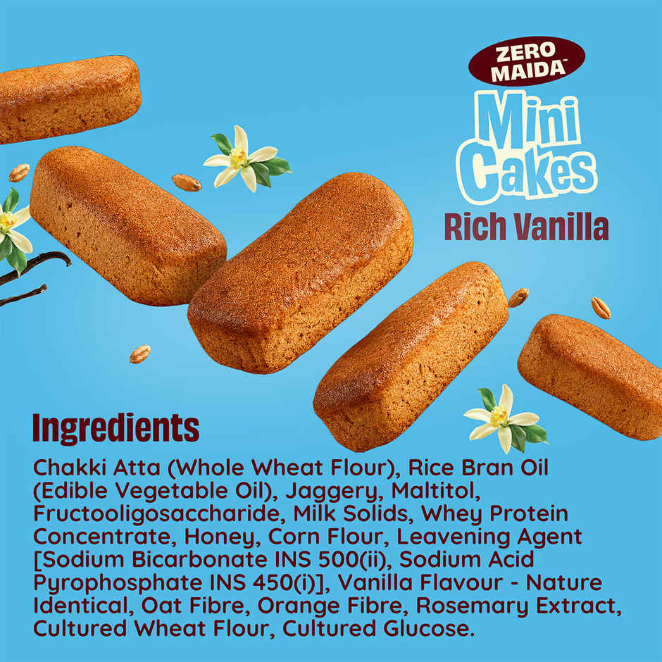 The Health Factory Mini Cakes Rich Vanilla | Zero Maida | Tea Cake | Eggless