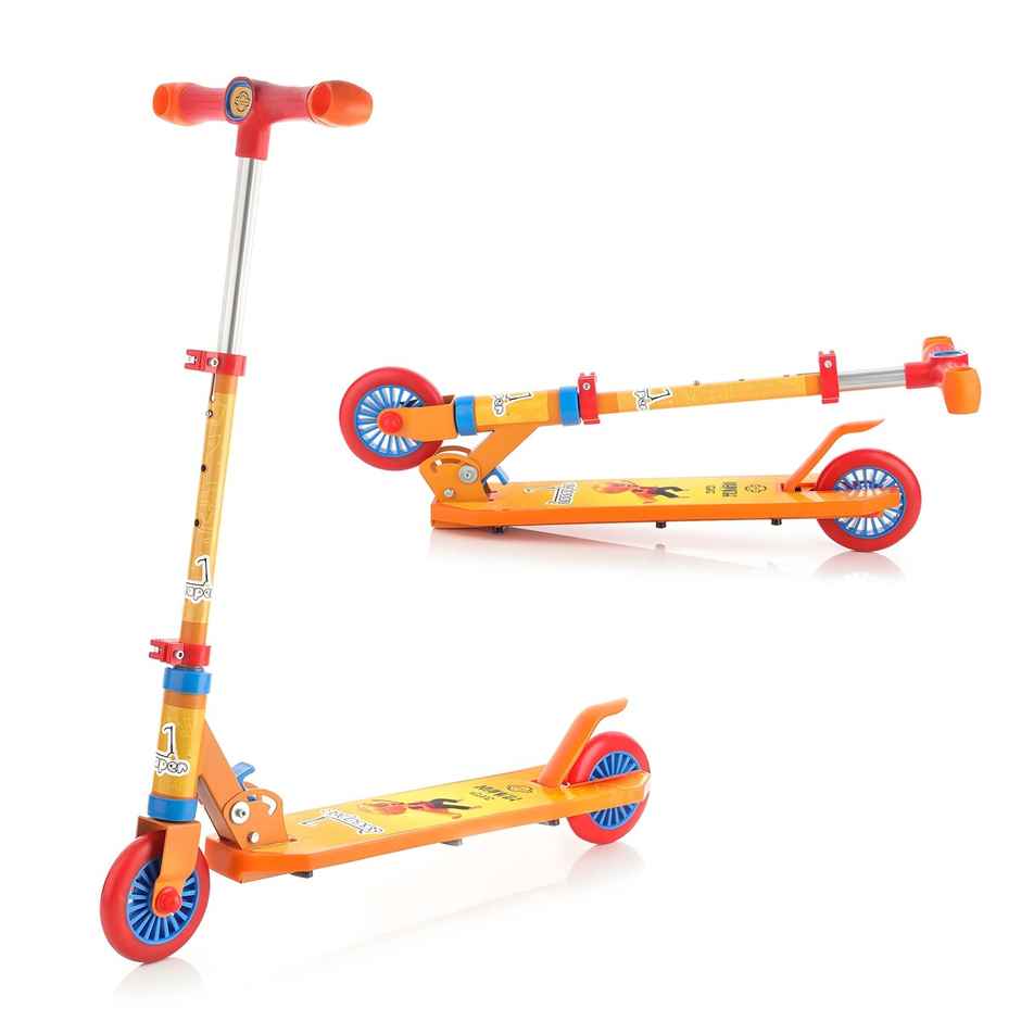 Toyshine Jumbo 2 Wheel Runner Scooter | With Anti Slip Abs Base Aluminium Structure | Orange