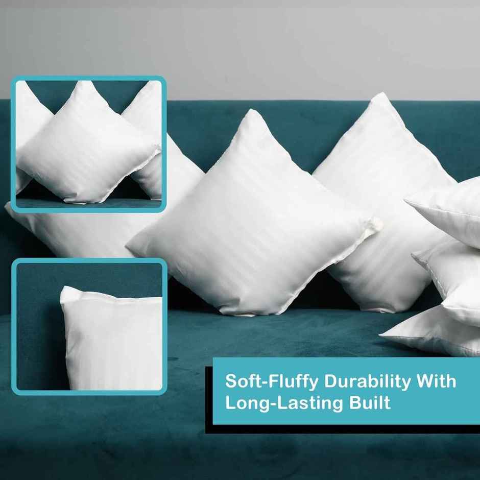 Kuber Industries Small Microfiber Cushion Pillow | 30 x 30 cm | White