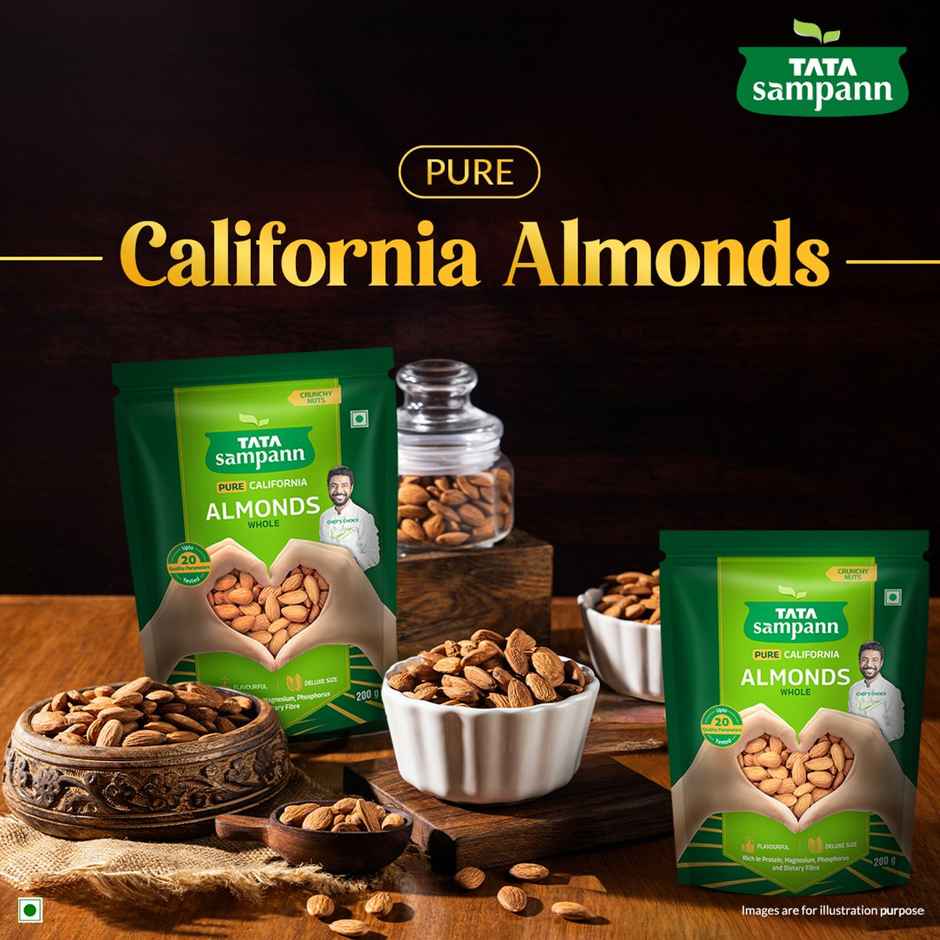 Tata Sampann Totally Pure California Almonds/Badam Giri | Whole Premium Quality
