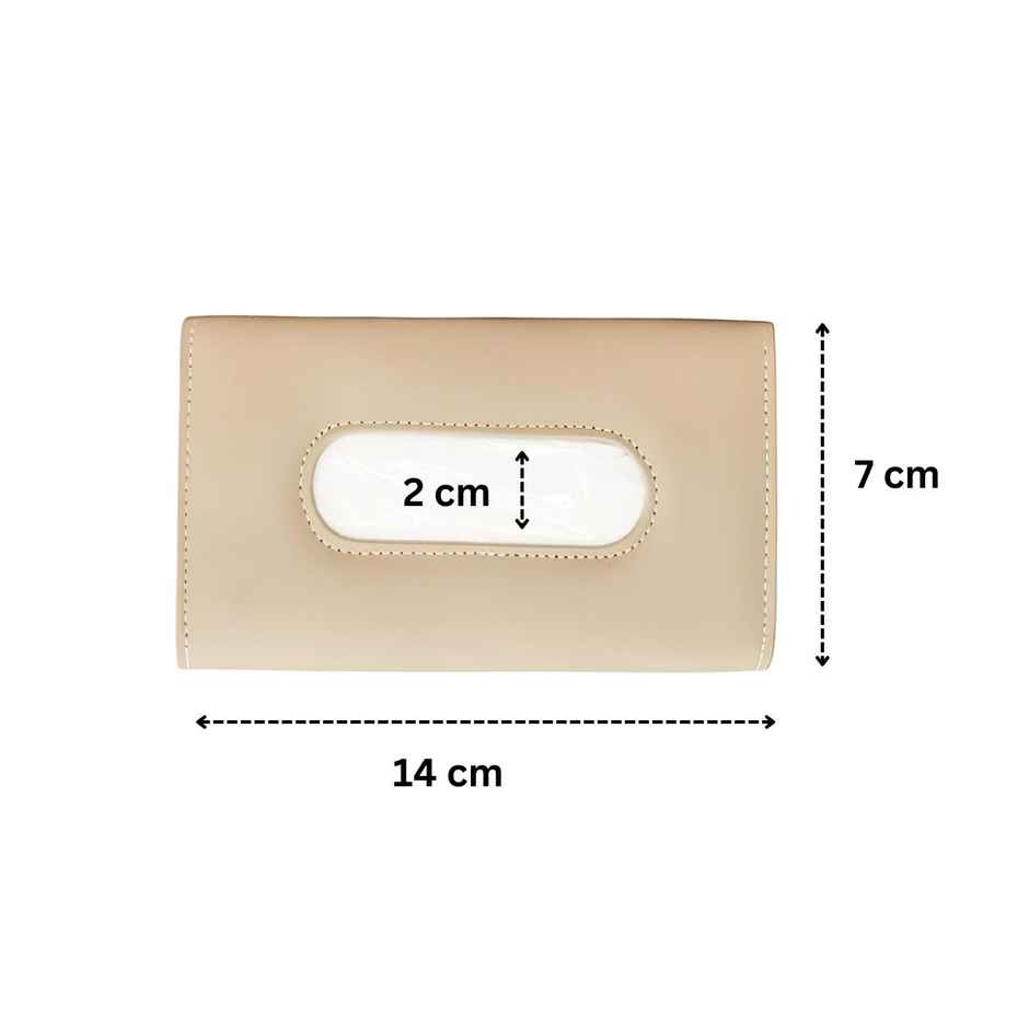 Autoguys Universal Tissue Holder For Car With 1 Set Tissues Included - Beige