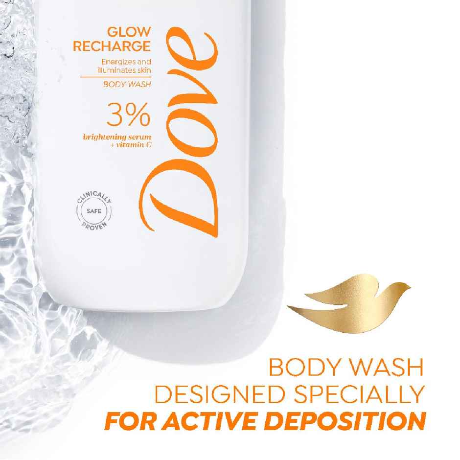 Dove 3% Brightening Serum + Vitamin C Glow Recharge Serum Body Wash