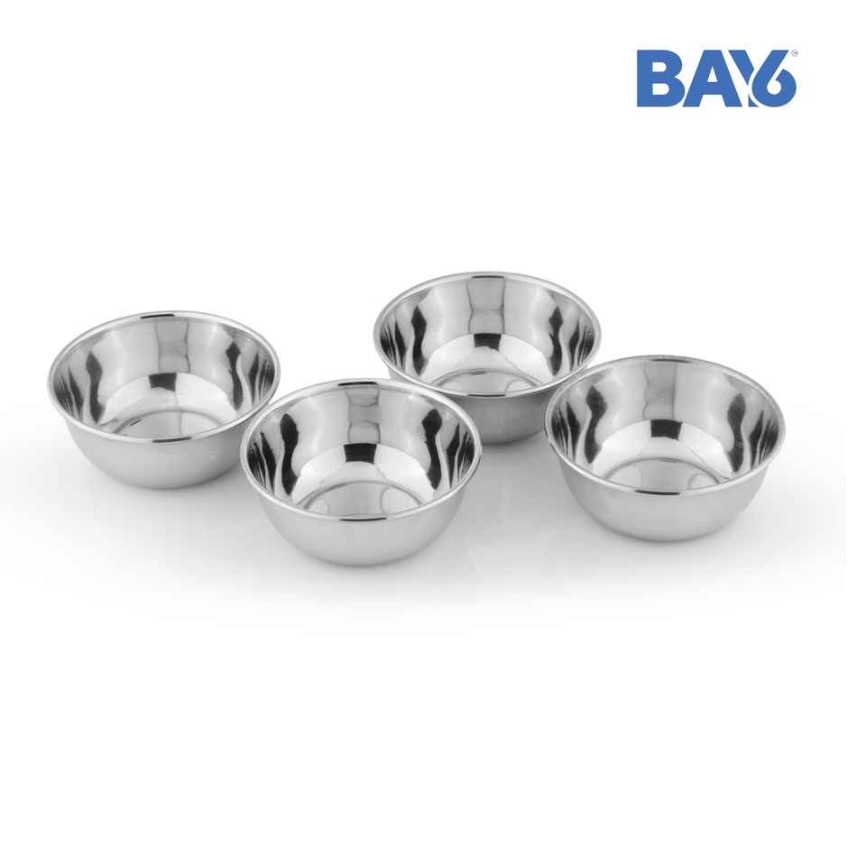 BAY6 Steel Veg /Curry Bowl 6 Inch - (4pc)