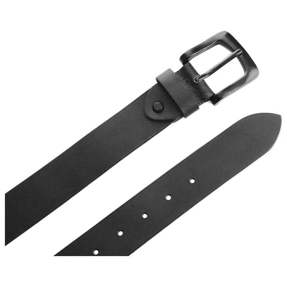 Wildhorn Men's Solid Genuine Leather Leather Belt | Black - Free Size