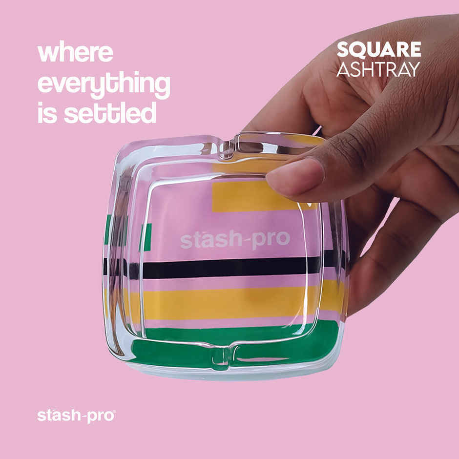Stash-Pro Square Glass Ashtray