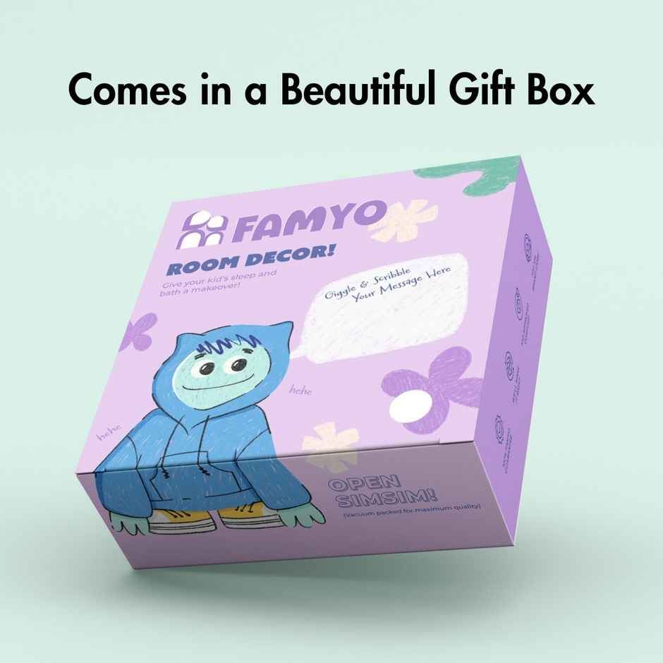 Famyo Hooded Poncho Towel, Pink Mermaid Design for Kids - 1 to 7 Years, 60 x 60 cm