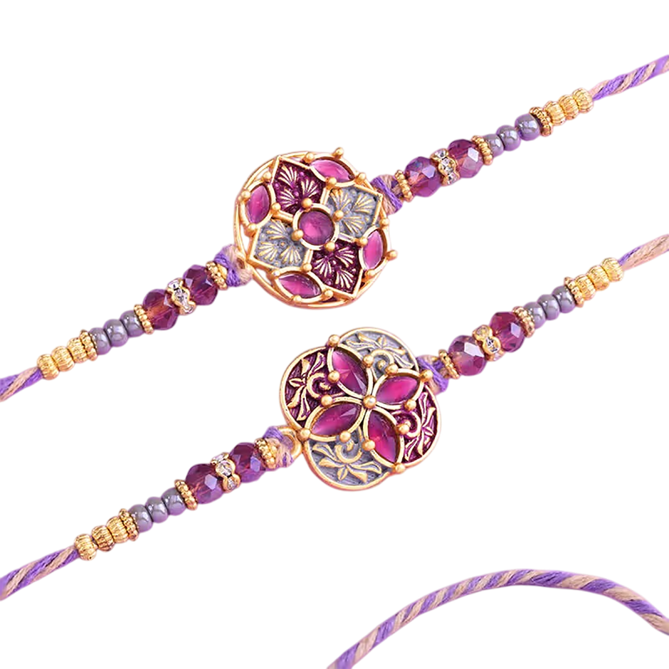 Floral Regal Rakhi Pair (Floweraura)
