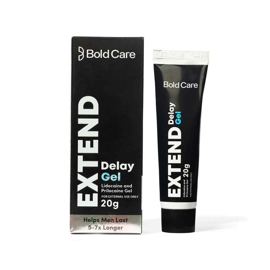 Bold Care Extend Gel - Prilocaine & Lidocaine Gel For Longer Sex (20g) & Bold Care Ultra Thin Climax Delay Condoms To Help Men Last 5-7X Longer In Bed With Benzocaine (3pc) Combo