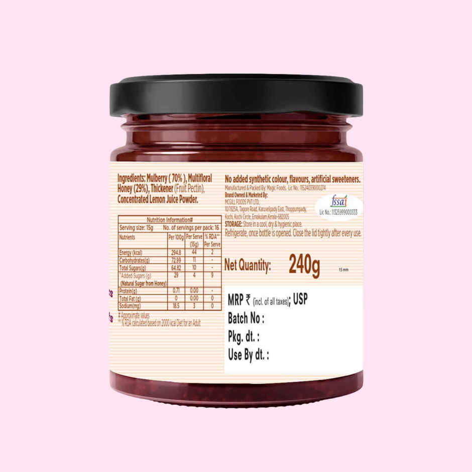 Eatopia Healthy Mulberry Honey Jam (No Refined Sugar & Preservatives )