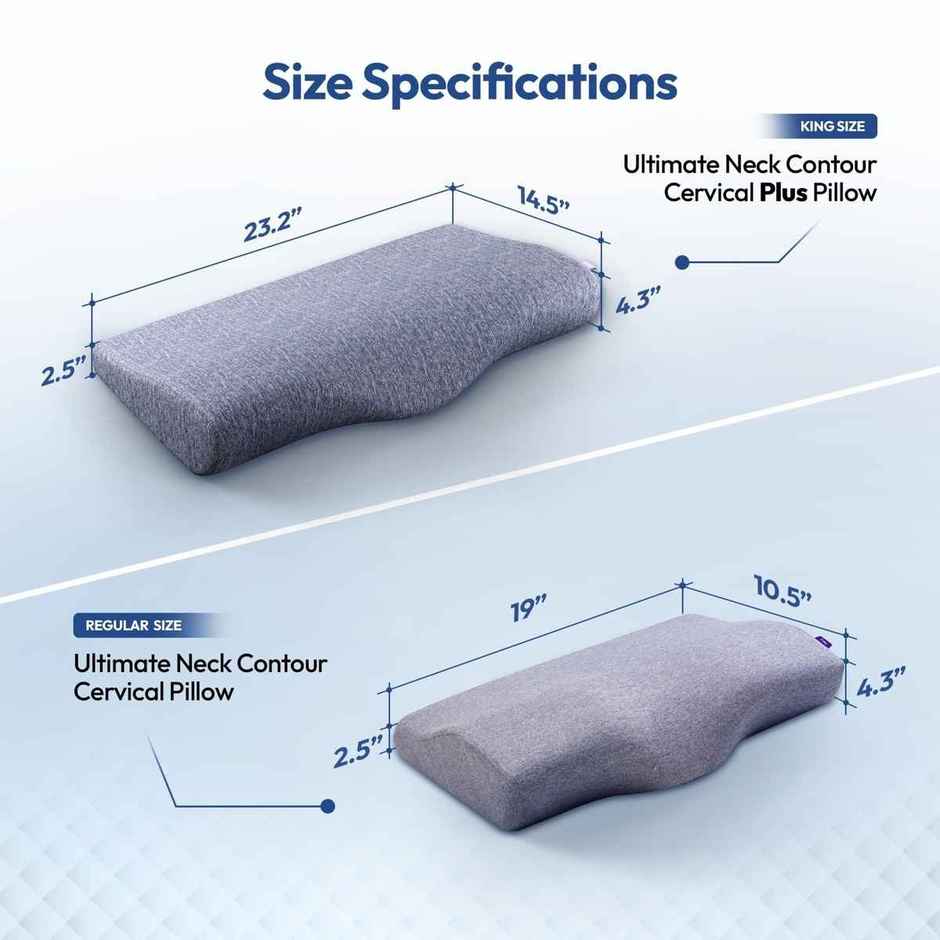 Frido Ultimate Neck Contour Cervical Plus Pillow | Premium Blue | Large