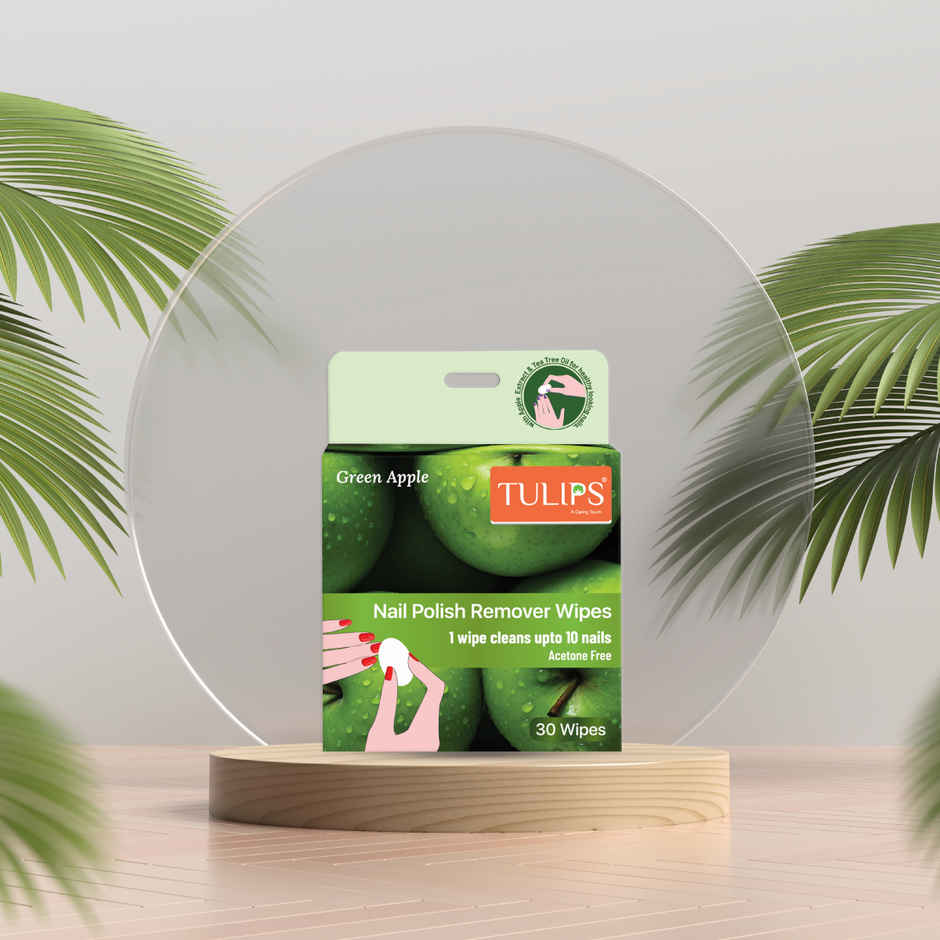 Tulips Green Apple Nail Polish Remover Wipes