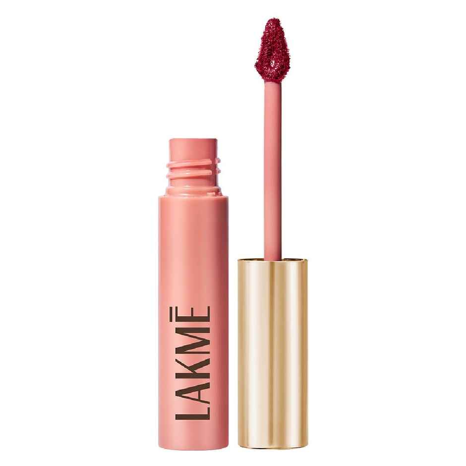 Lakme Double Duty Lip & Cheek Mousse Matte Lipstick & Soft Blush, Rosy Plum