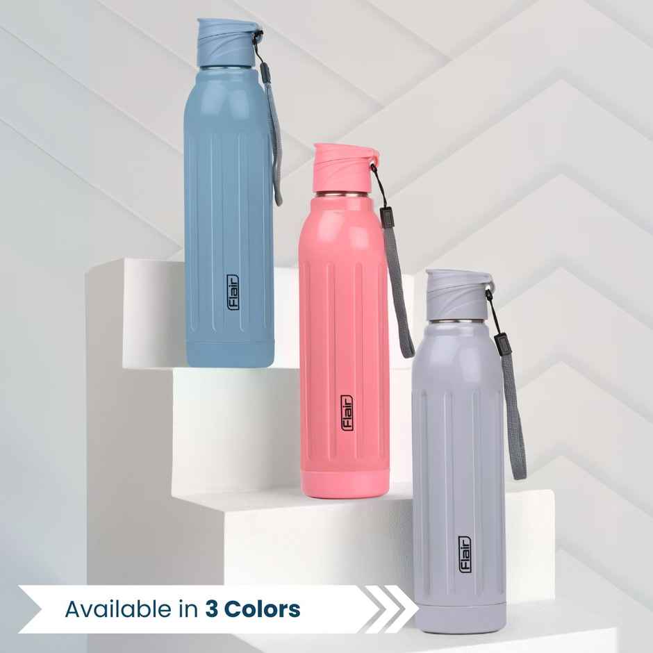 Flair Arrow Stainless Steel Inner Insulated Water Bottle 900Ml Grey