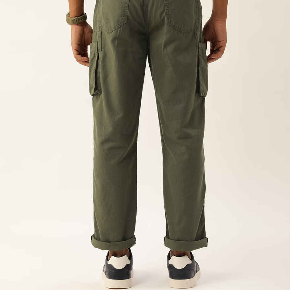 Bene Kleed Men's Straight Fit Cargo Trousers | Olive - 34