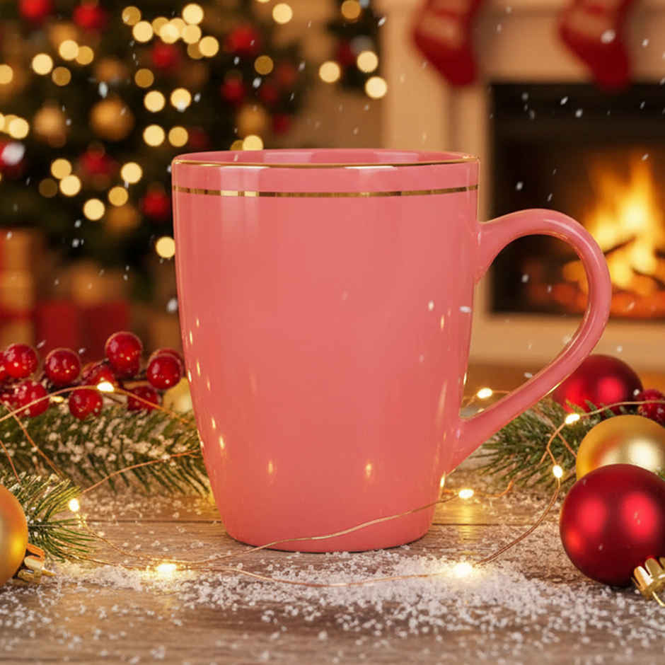 Femora Liquid Gold Line Coffee Mug Gift Set 1 Pc 320 ml (Pink)