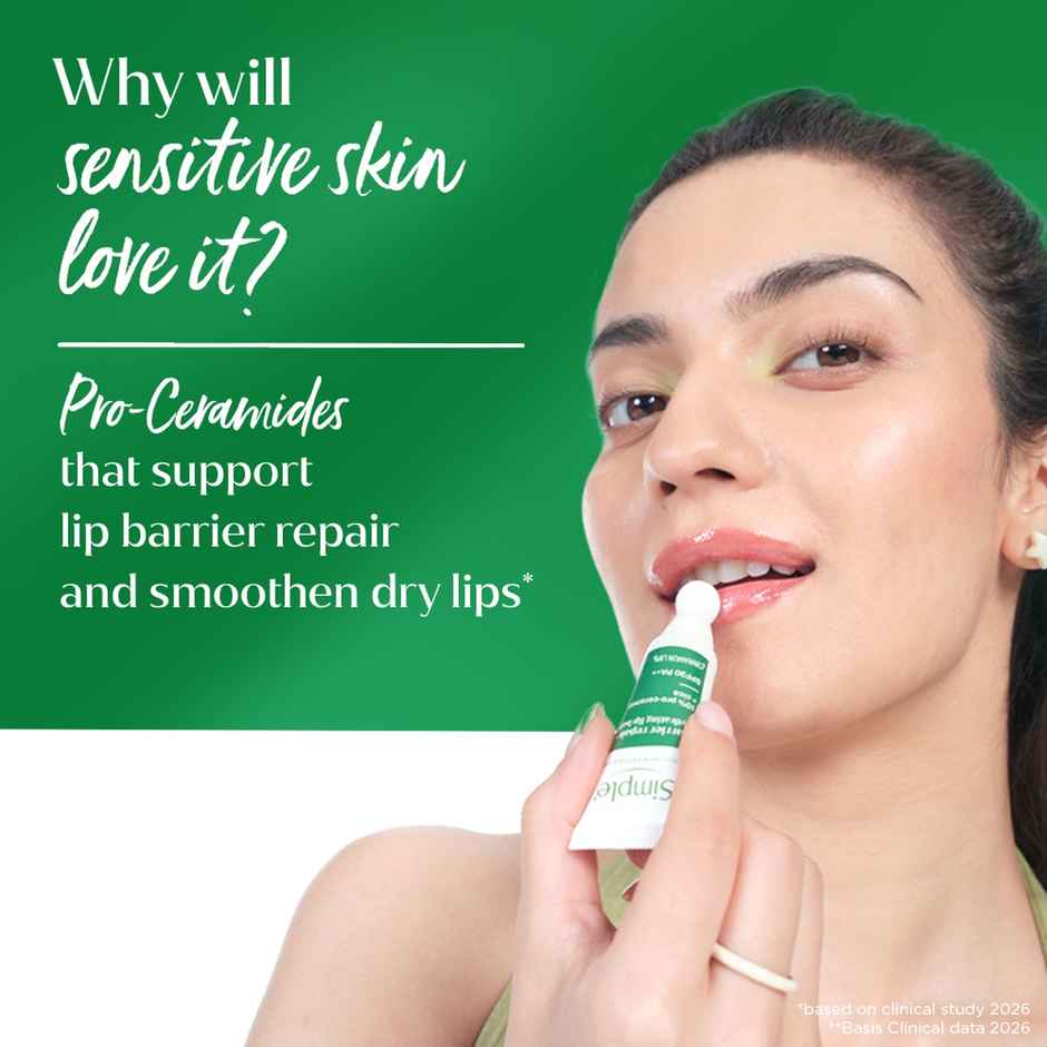 Simple Barrier Repair+ Hydrating Lip Balm | SPF 30 | For Sensitive Lips with Proceramides | Bare