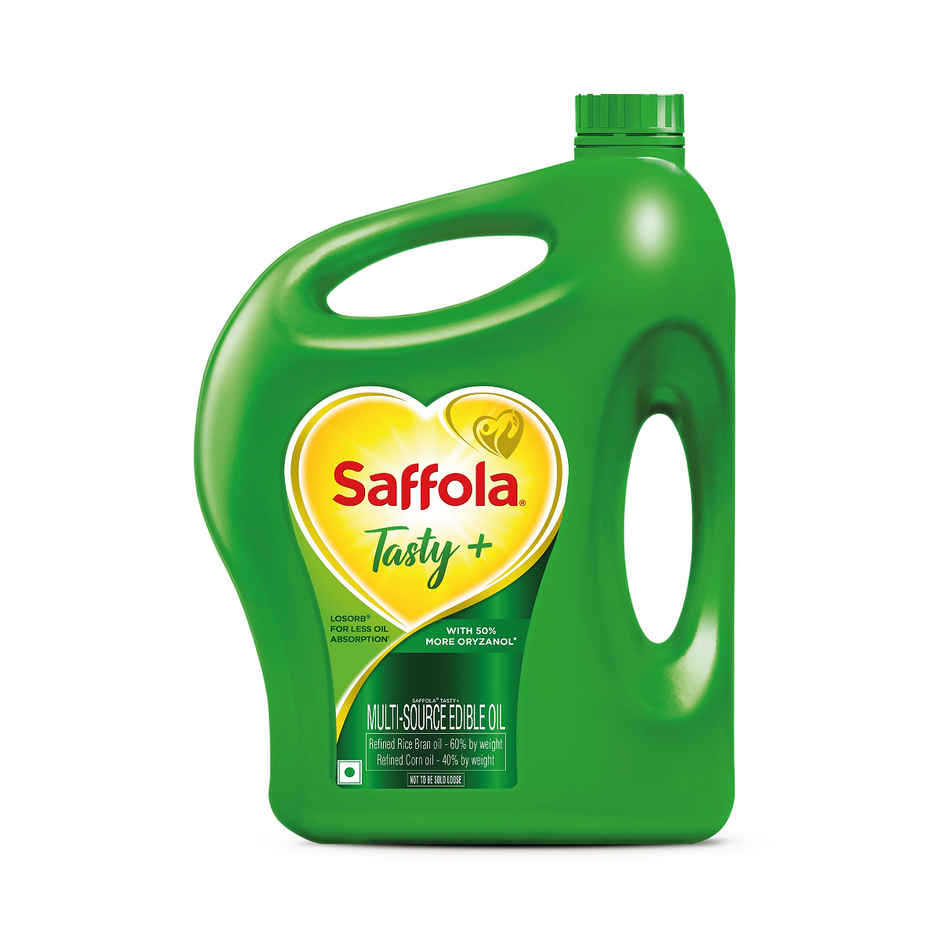 Saffola Tasty + Refined Rice bran & Corn Oil | 50% More Oryzanol | Multi-Source Edible Oil