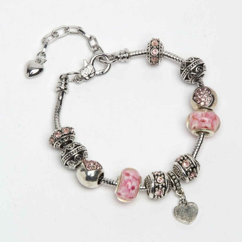 YouBella Jewellery Girls/Women's Silver Plated Stylish Latest Crystal Bracelet Bangle Jewellery