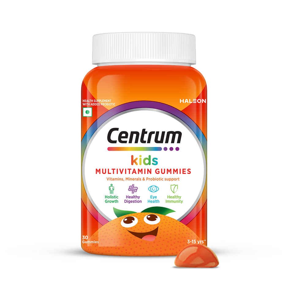 Centrum Kids Multivitamins - Zinc, Vit. B, C, D for Overall Growth & Immunity (30 Veg Gummies)