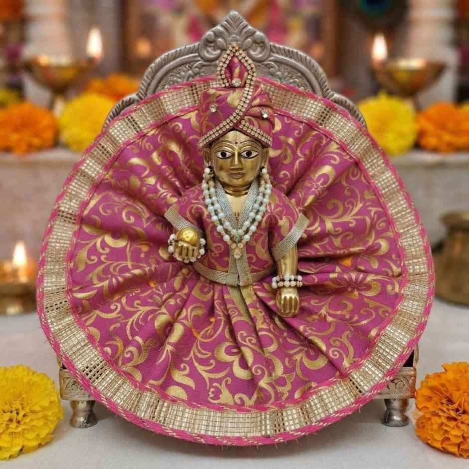 Gullak Laddu Gopal Foil Print Poshak | Rani | Size 4