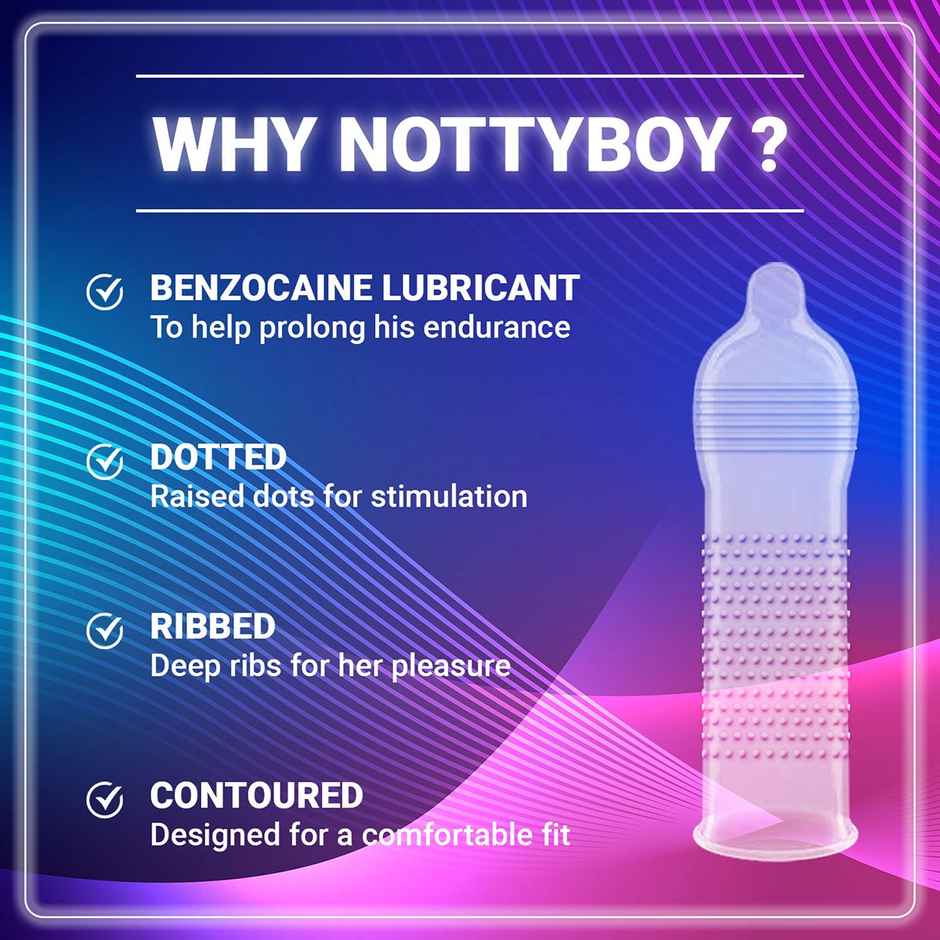 NottyBoy BiggBang 4in1 | Delay | Ribbed | Dotted Condom With Snug Fit