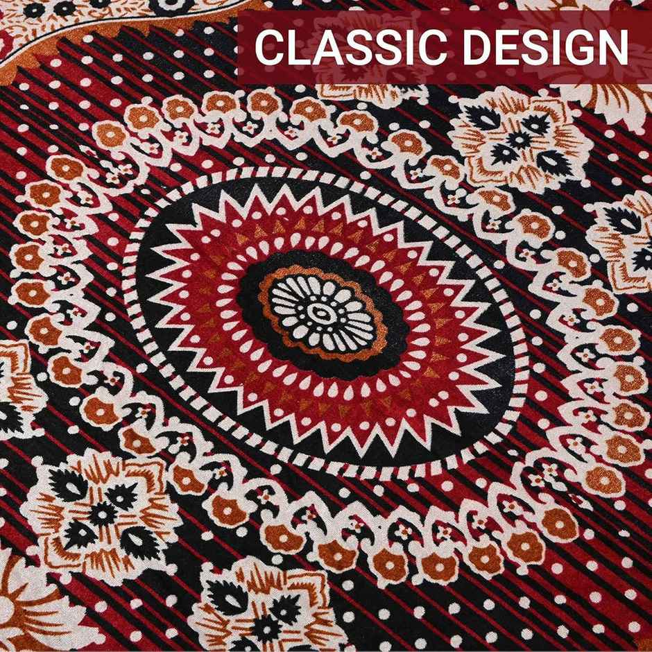 Kuber Industries Carpet|Water AbBAUption Kalamkari Paisley Pattern Floor Mat - Maroon