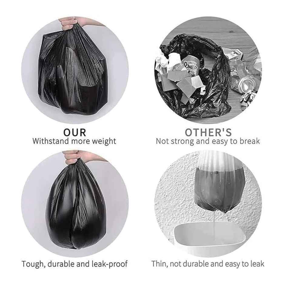 Perpetual Garbage Bags, 180 Pcs, Medium Size (Black-19 x 21 Inch) - (30 Pcs x Pack of 6 Rolls)