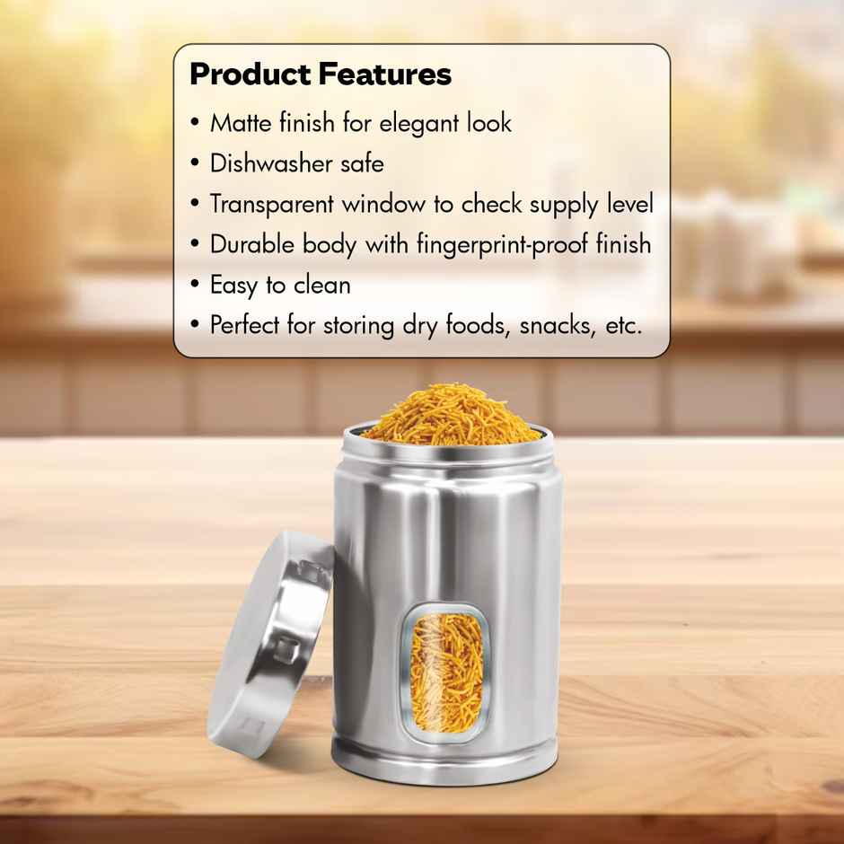 Signoraware Modular Window Steel Container Deluxe 1250Ml Food Grade Steel