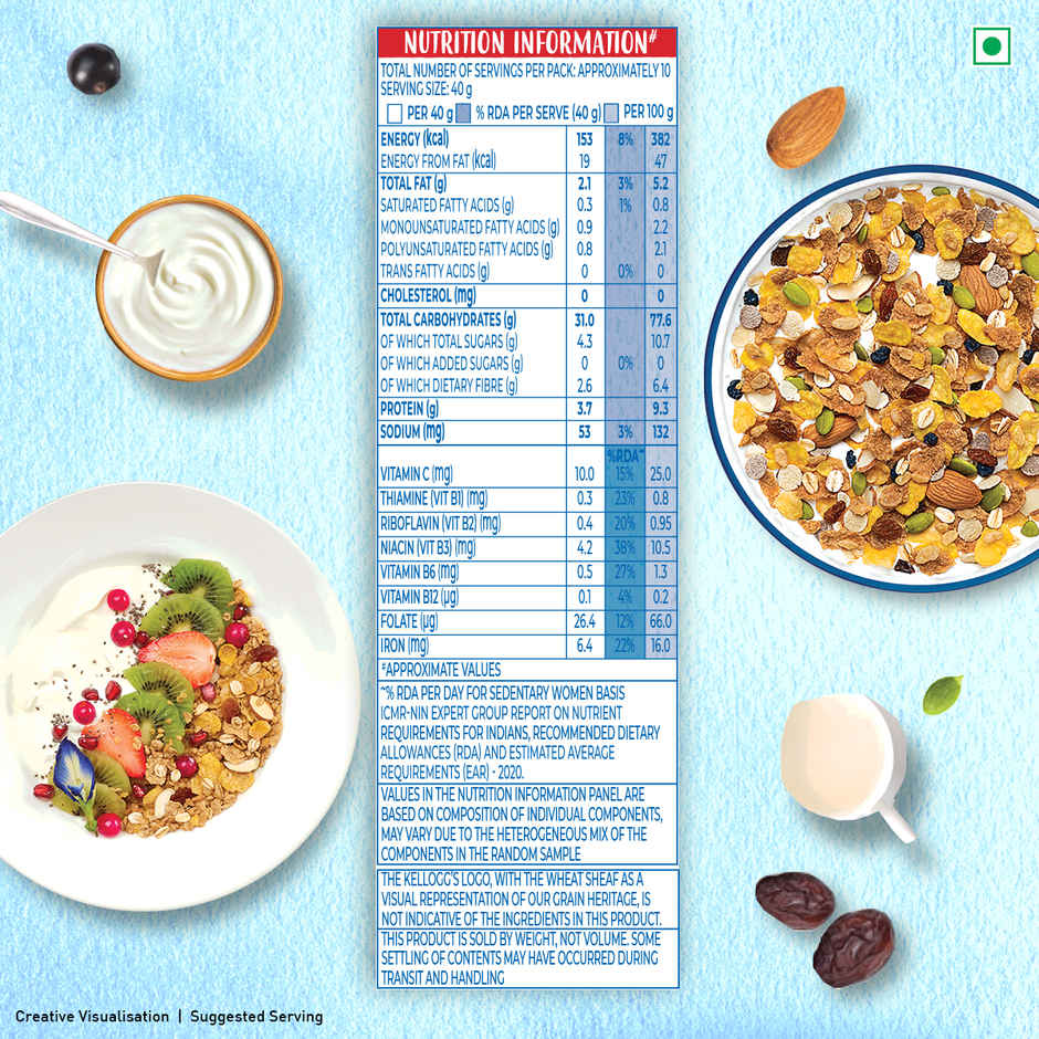Kellogg's Muesli 0% Added Sugar | 12-in-1 Power Breakfast | India's No. 1 Muesli Combo
