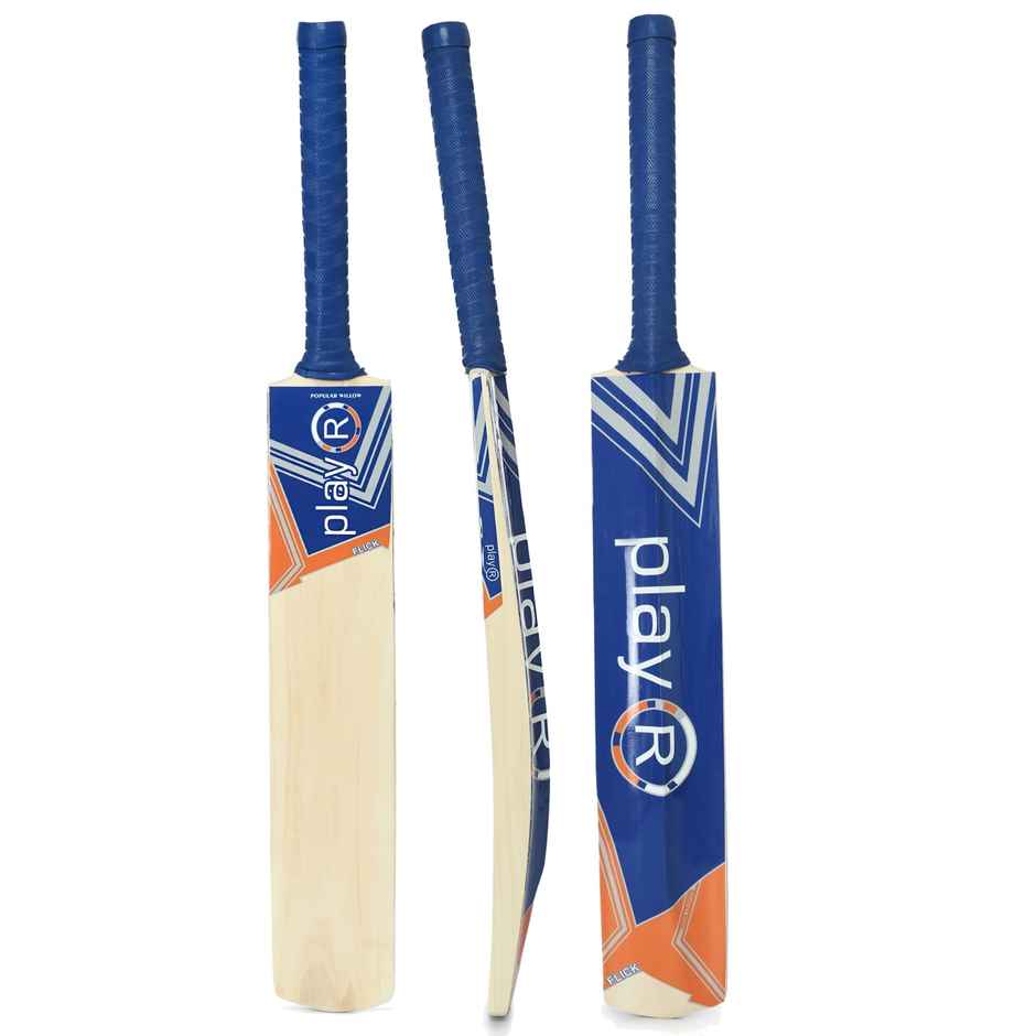 Playr Unisex Adult Cricket Flick Tennis Popular Willow Bat For All Season 5 - Orange