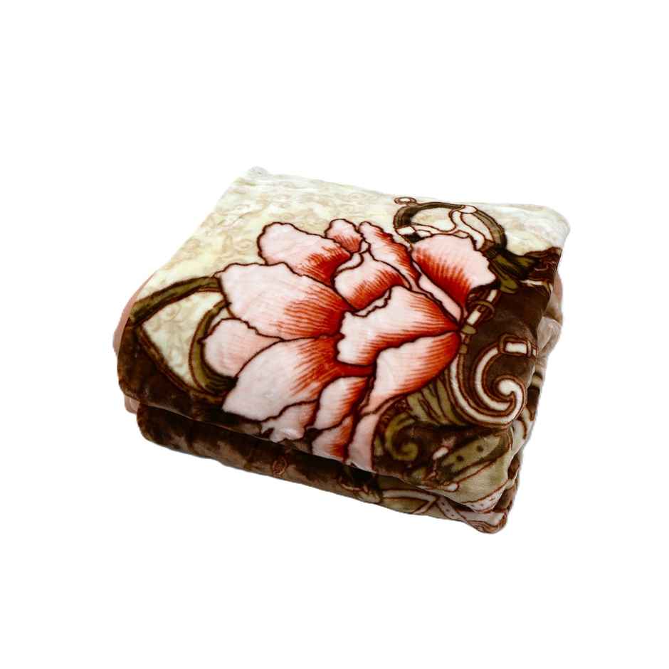 Signature 570 Gsm Polyester Brown Heavy Winter Super Soft Double Bed Mink Blanket