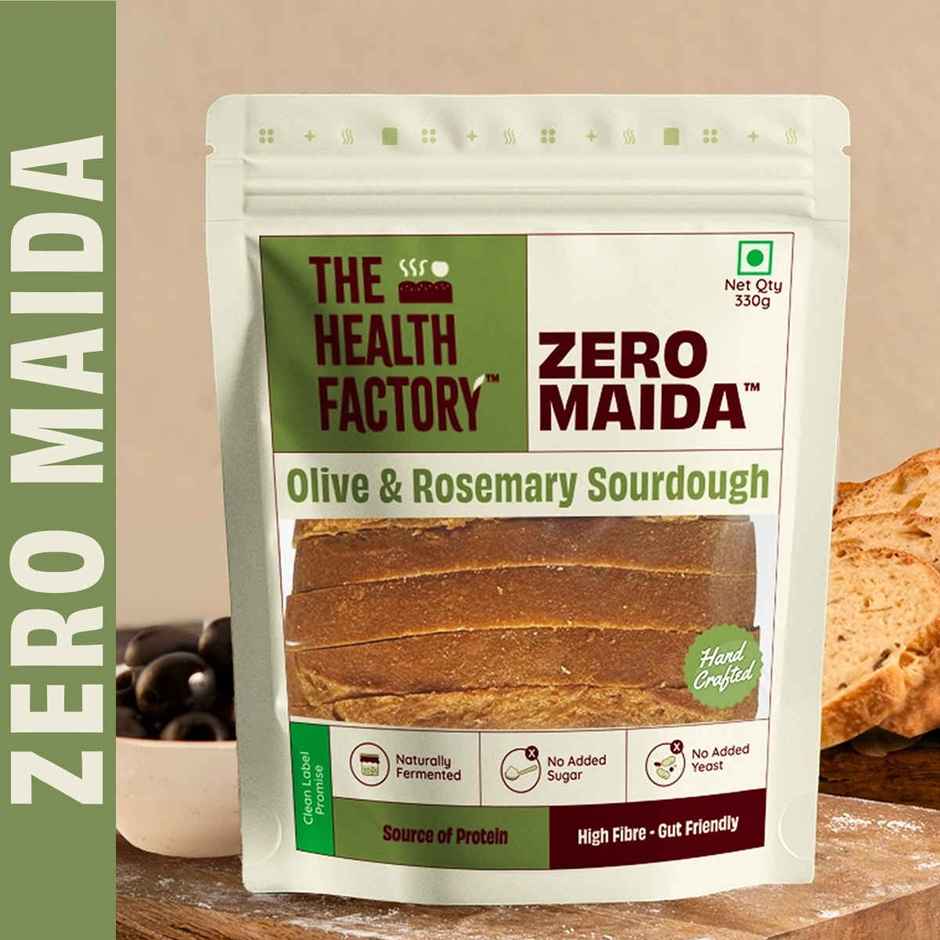 The Health Factory Olive & Rosemary Sourdough | Zero Maida | No Added Sugar | No Added Yeast