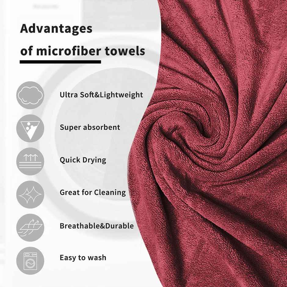 Sassoon Microfiber Hand Towel | Crimson | 40 x 60 cm