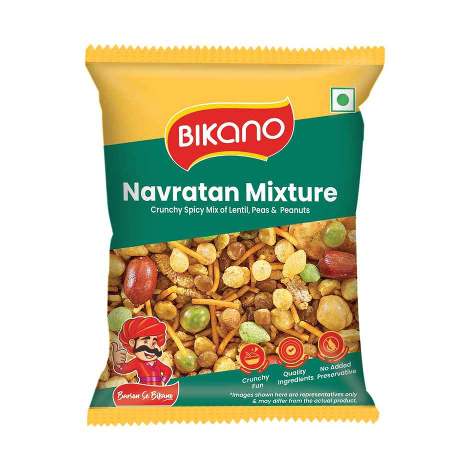 Bikano Navratan Mixture | Crunchy & Spicy Indian Snack | Protein & Fiber-Rich | Tea-Time & Anytime Snack Combo    