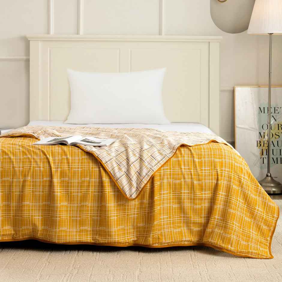 Story@home Printed Single Dohar/Duvet Cover (Cotton, Brown, White) (220x144x2 cms)