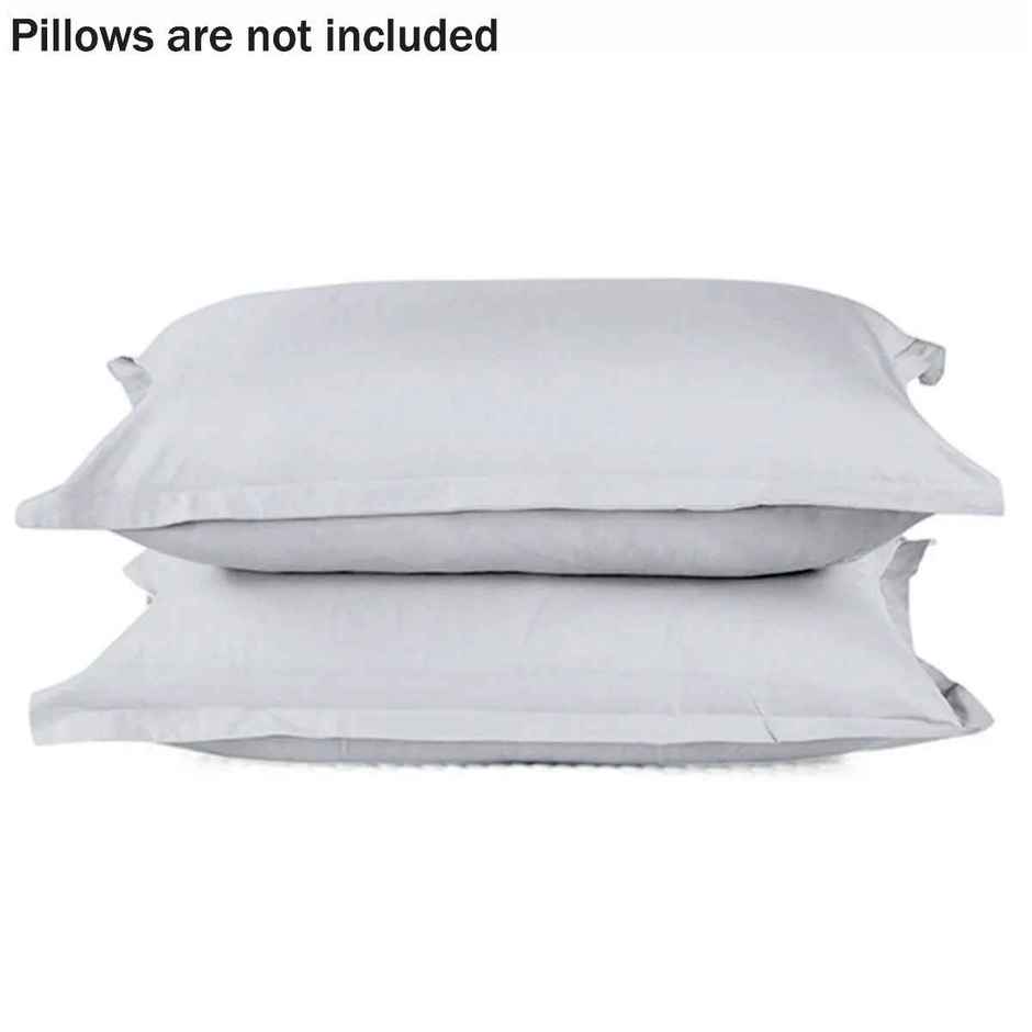 Sleepycat Cotton Pillow Cover With Envelope Closure - Grey | Standard Size, 28 X 18 Inches (Pack Of 2)