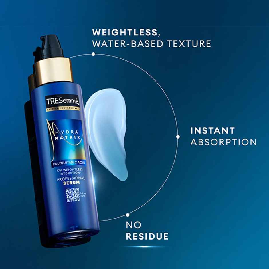 TRESemme Hydra Matrix Leave-in Conditioner Serum, 100H Hydration & Frizz Control for Dry Hair