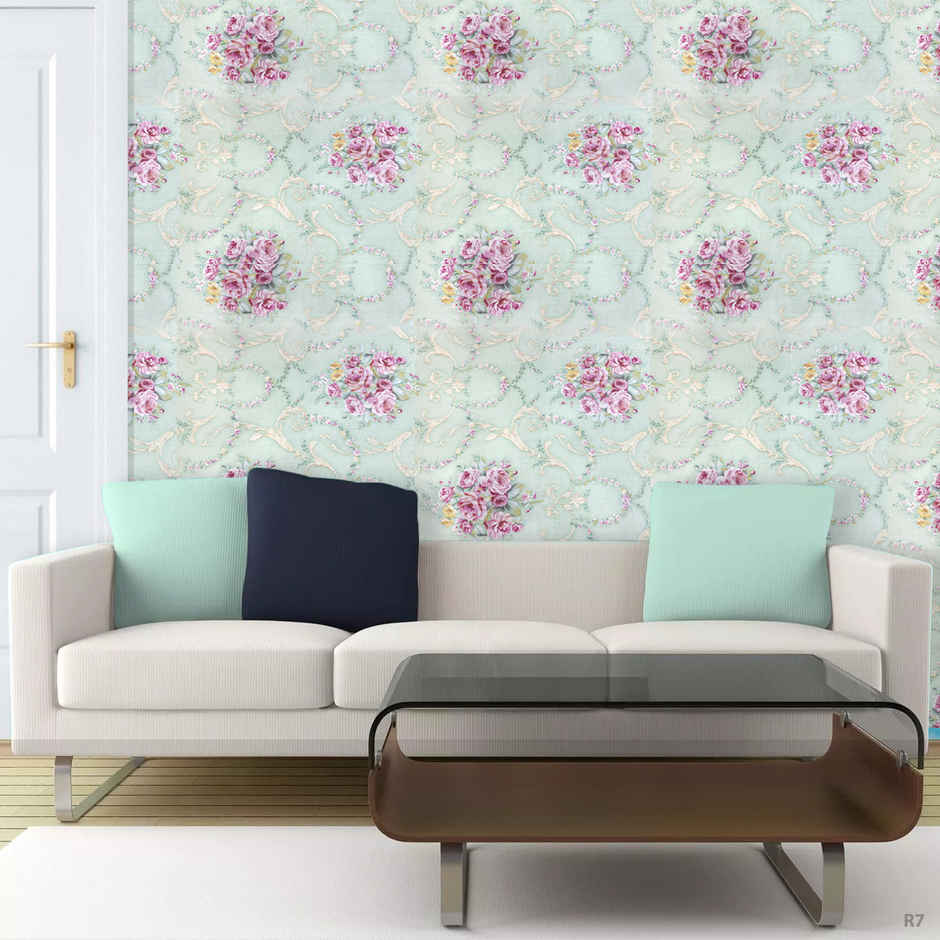 Wollzo Floral Bedroom Wallpaper Self Adhesive Peel and Stick Wall Decor 45 x 500 cm
