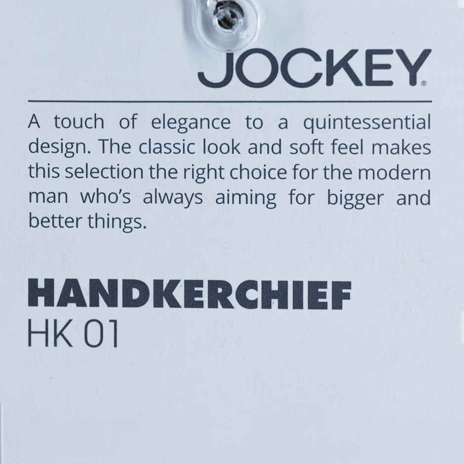 Jockey Men's Solid Cotton Handkerchief | White - Free Size Combo