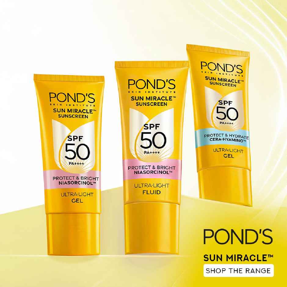 Pond's Sun Miracle SPF 50 PA+++ Creme Gel Sunscreen - Protect & Bright, With Niacinamide