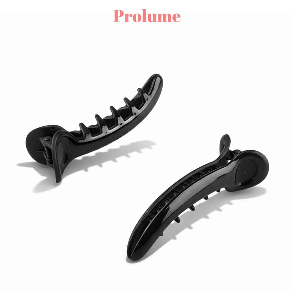Prolume Banana Claw Clip for Women | Black Glossy Hair Clutchers