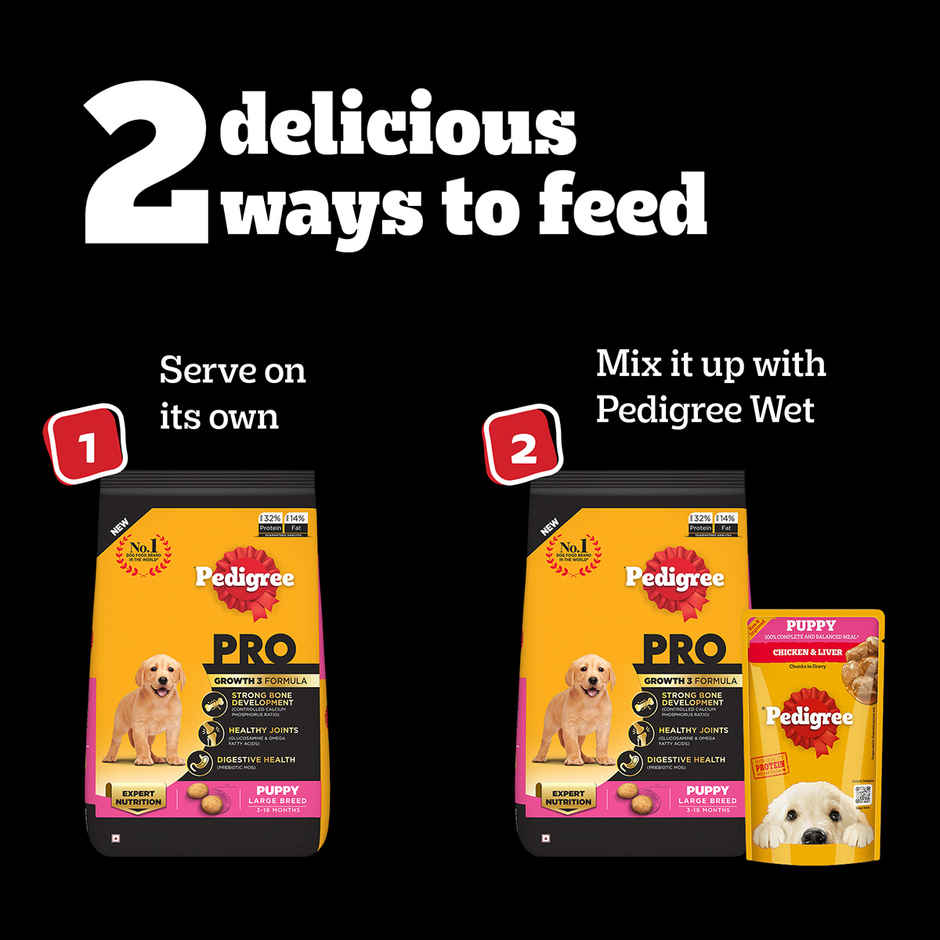 Pedigree PRO Puppy Large Breed Dry Dog Food - 3 to 18 Months